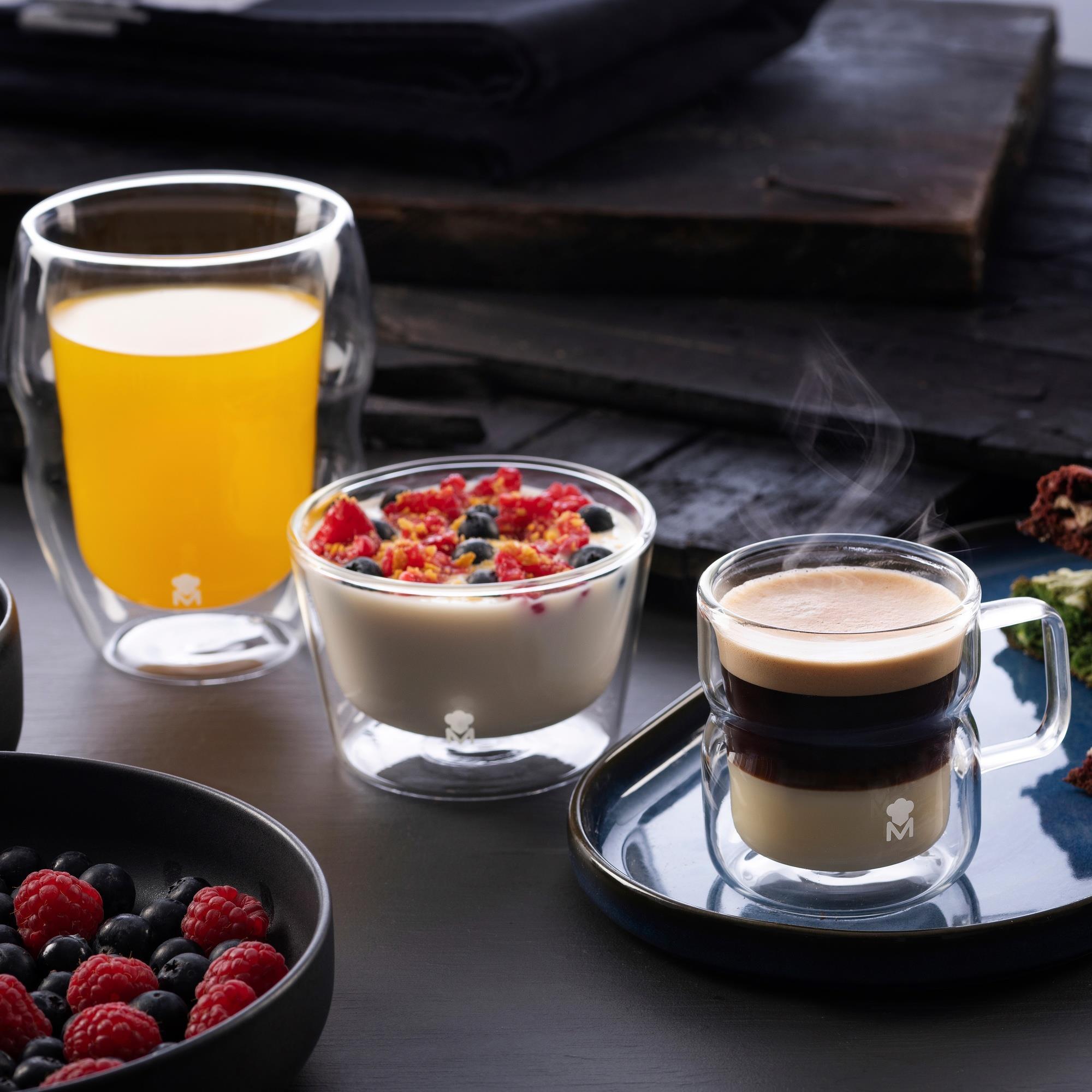 Set de 4 vasos 50ml mixology de doble pared en borosilicato masterpro