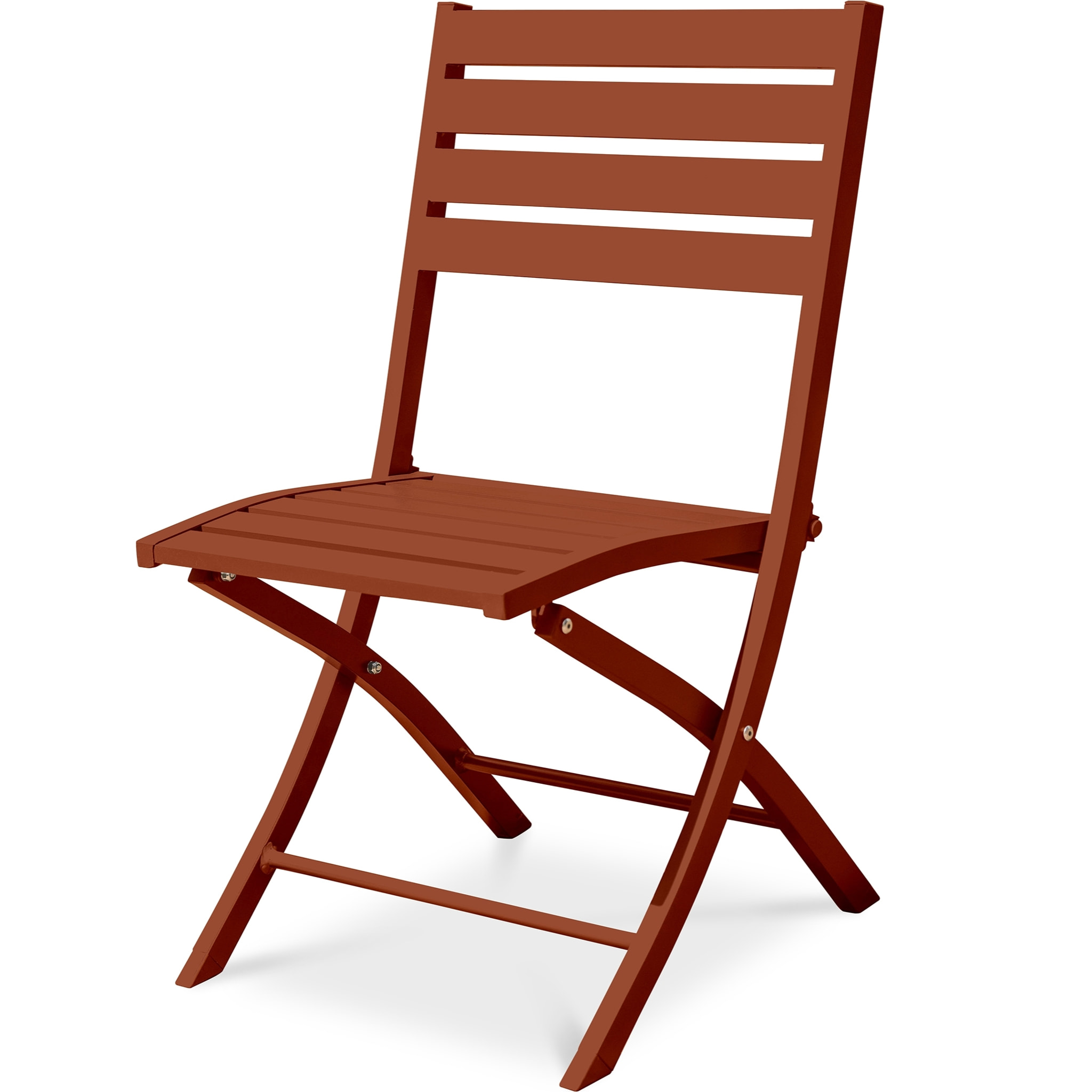 MARIUS - Chaise de jardin pliante en aluminium terracotta