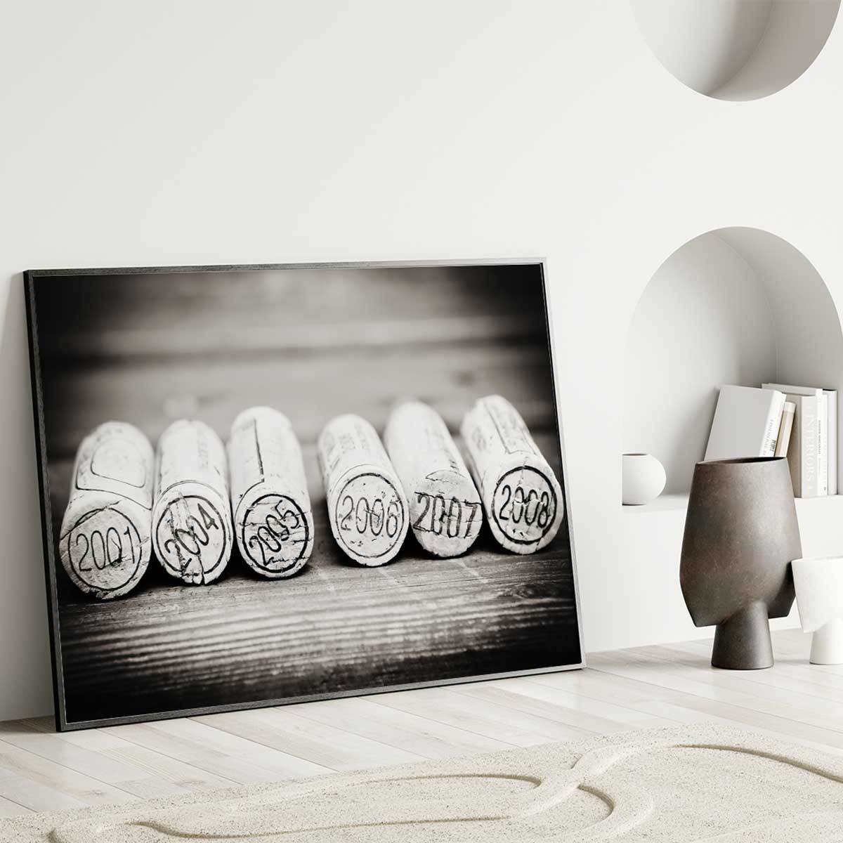 Affiche encadrée bouchons de liège Affiche + cadre en métal - Noir