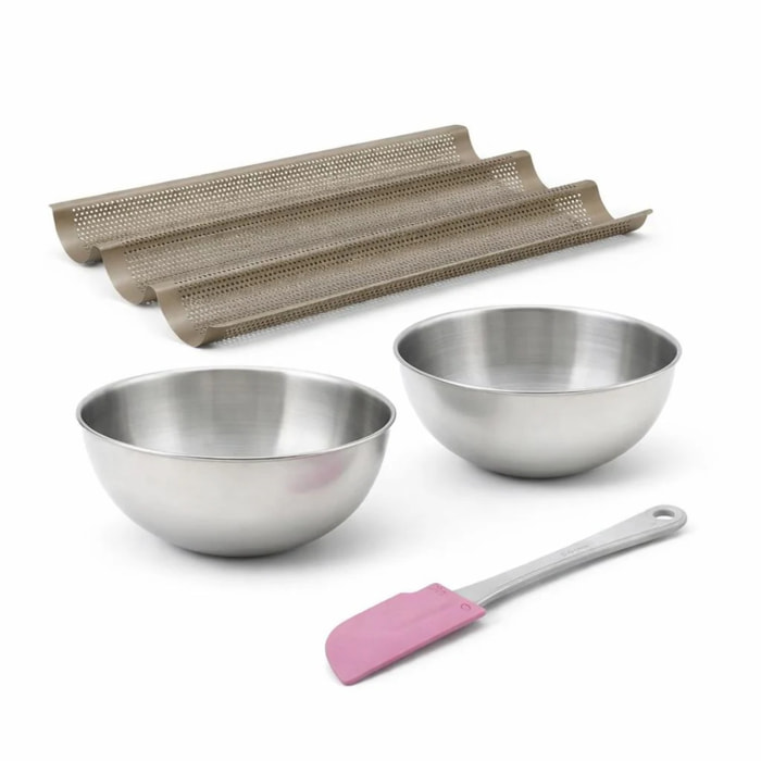 Set de 4 ustensiles de pâtisserie moule à gâteaux bols et spatule Zenker Mojave Gold