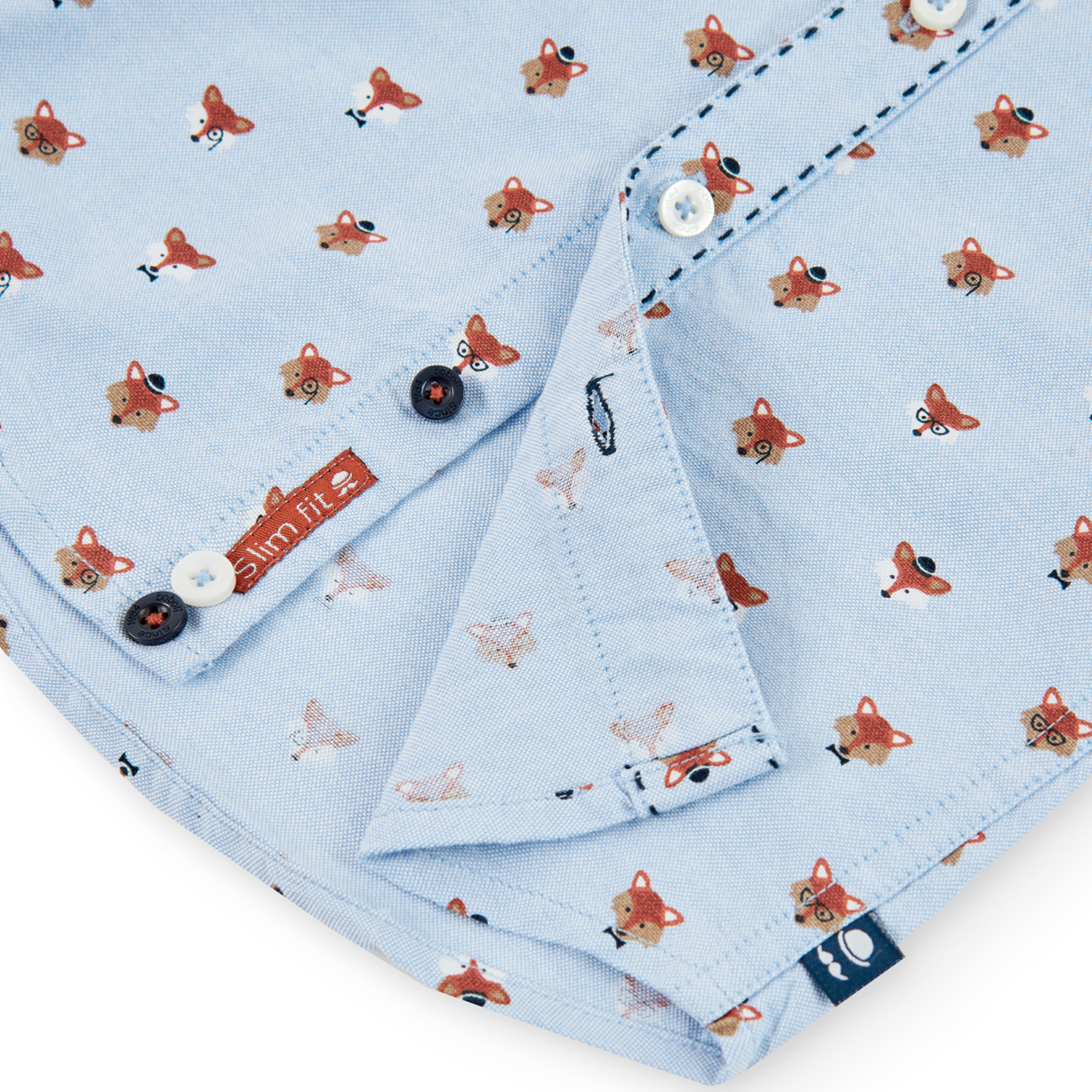 Camisa oxford "zorros" de bebé niño