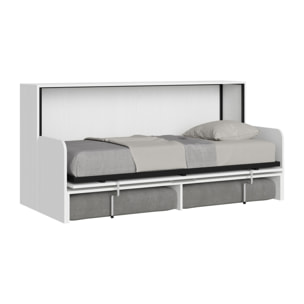Cama abatible individual horizontal Kando Sofà con colchón Fresno Blanco -ALESSIA 20