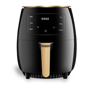 Friggitrice ad aria 6L, 1400W. Pannello touch, programmi di cottura e modalità manuali, griglia antiaderente.