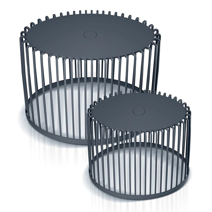 Set de 2 cestas de jardín soporte - mesa auxiliar decorativa clubo , dimensiones (mm) 568x348x450, color antracita