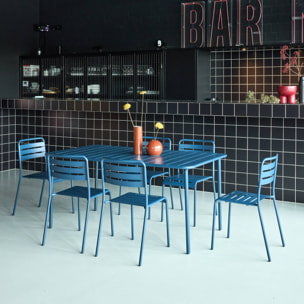 Table de jardin métal + 6 assises AMÉLIA