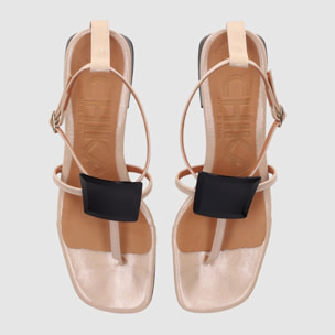 Sandalias - Beig - Tacón: 3 cm