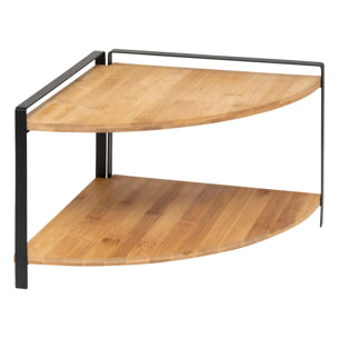 Étagère d'angle "Ordera" 2 niveaux noir