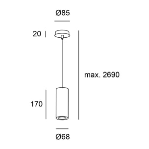 Ledsc4 - Colgante Pipe 170mm Aluminio Negro