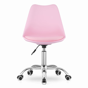 Sedia da ufficio rotante Alba in rosa pastello