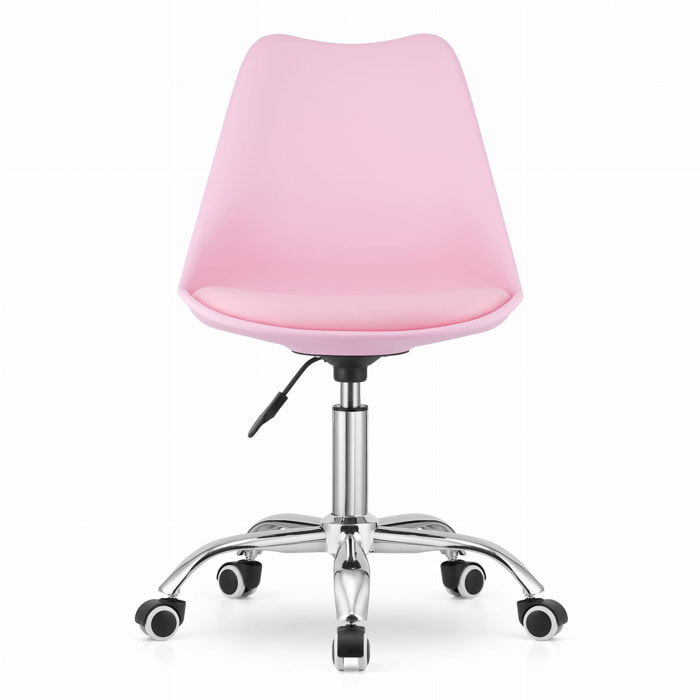 Sedia da ufficio rotante Alba in rosa pastello