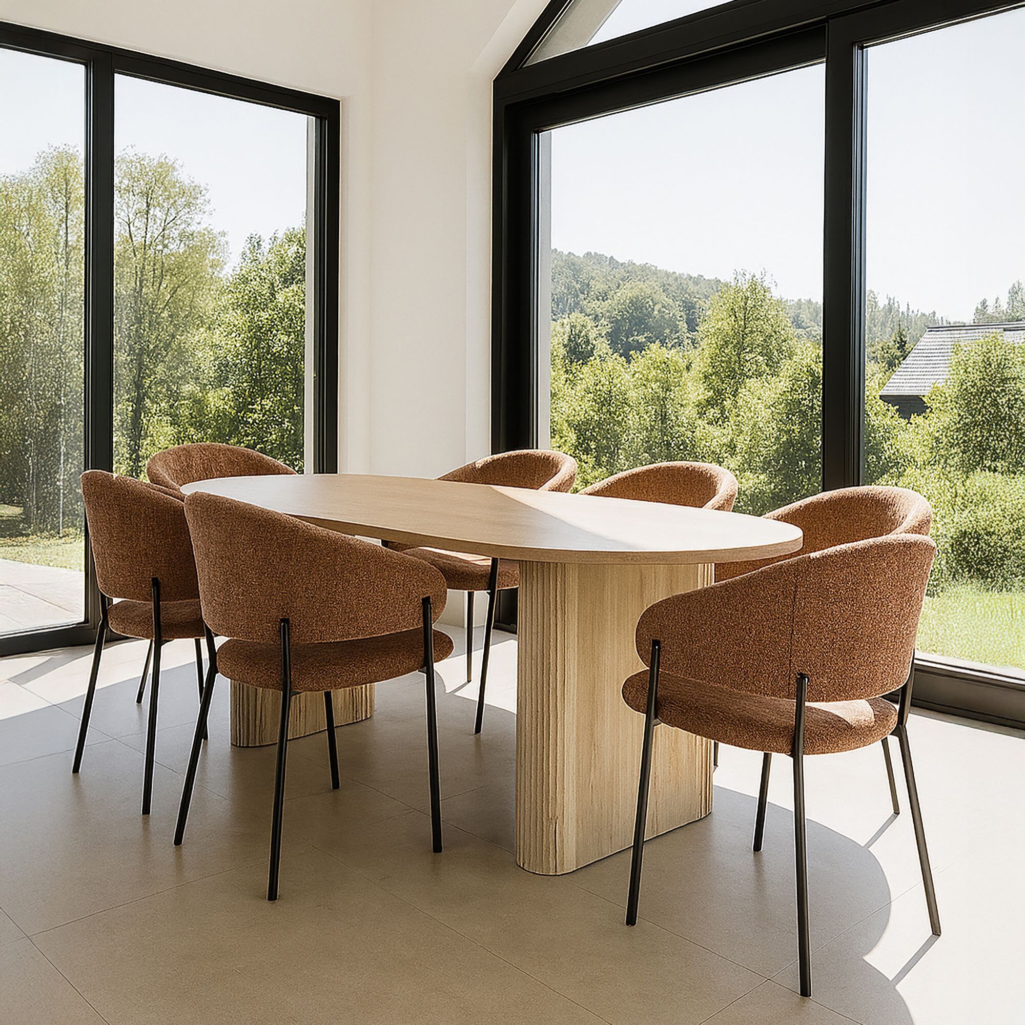 Table ovale en bois clair 220cm QUITO