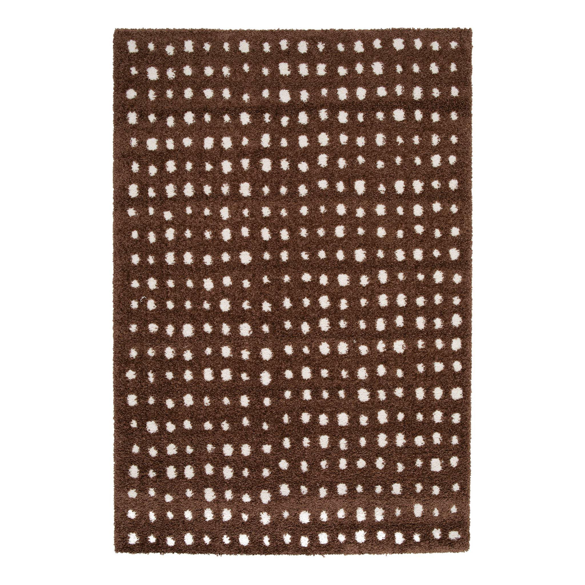 Tapis intérieur à pois marron et crème ENO