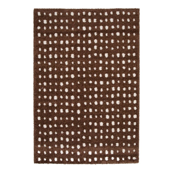 Tapis intérieur à pois marron et crème ENO