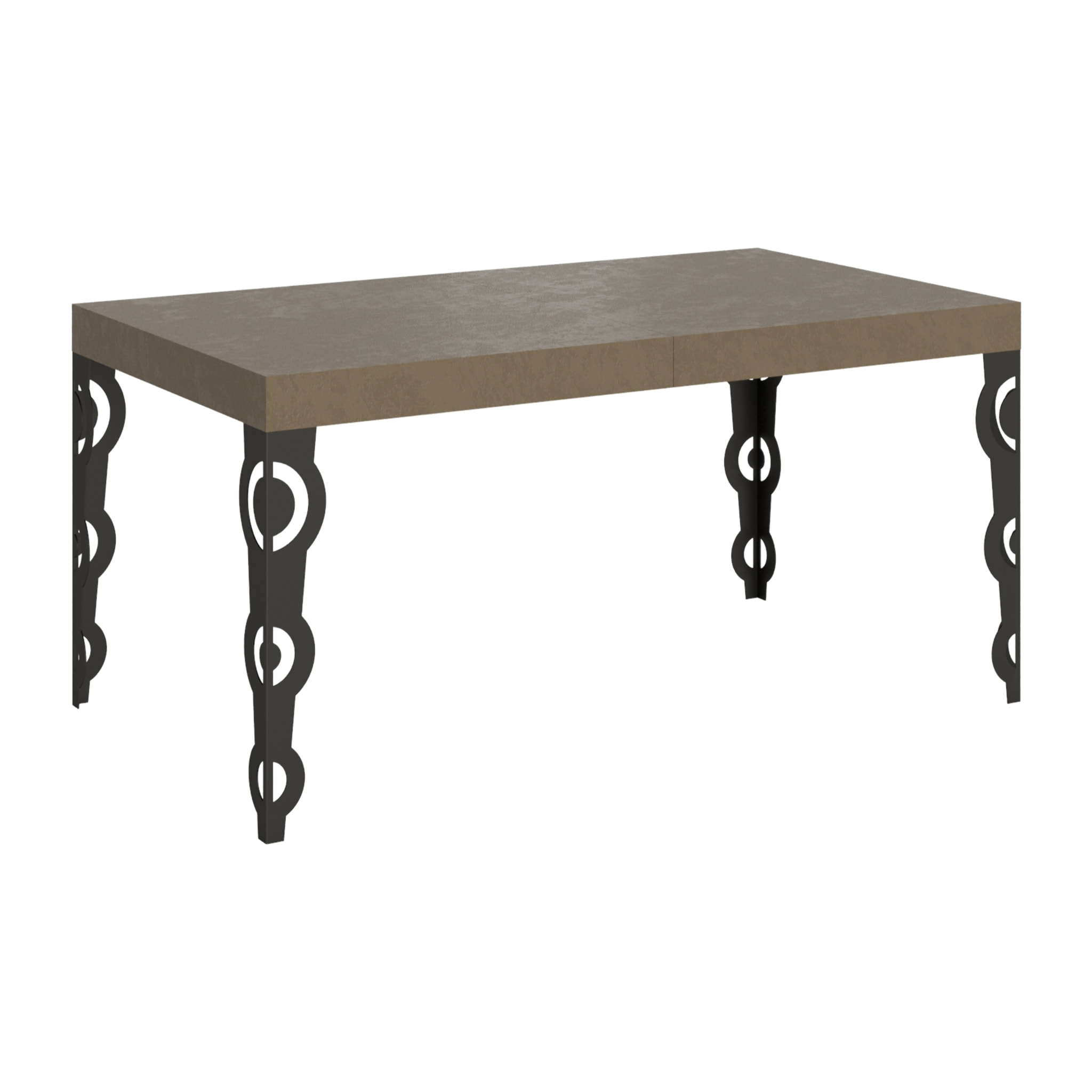 Mesa extensible 90x160/264 cm Karamay gris paloma patas antracita