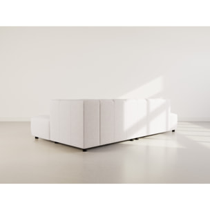 Curtis - canapé d'angle droit 4 places sans accoudoir en tissu texturé - Beige