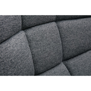 Fauteuil scandinave en tissu effet velours texturé gris foncé et bois clair BRODY
