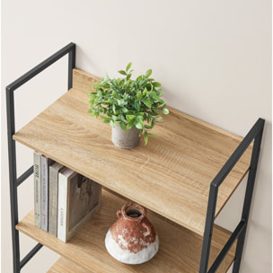 Libreria Industrial Sonoma a 4 Ripiani in Rovere e Acciaio