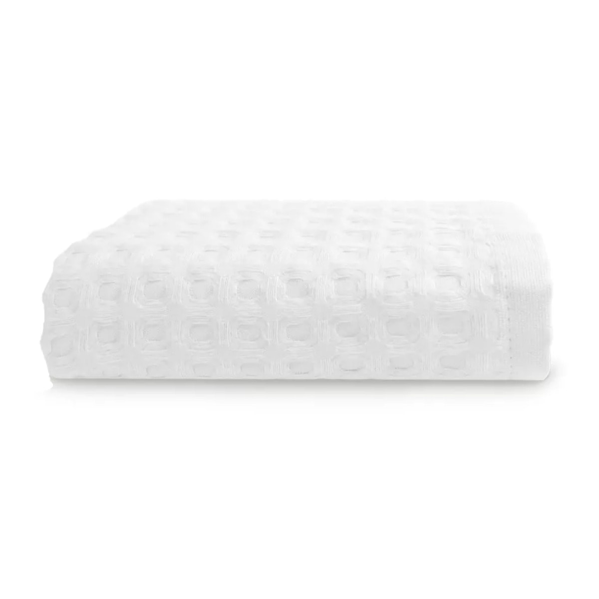 Serviette eponge pur coton 240 g/m² nid d'abeille blanc Detente neige-