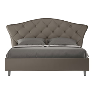 Letto senza rete imbottito 160x200 similpelle cappucino Langre