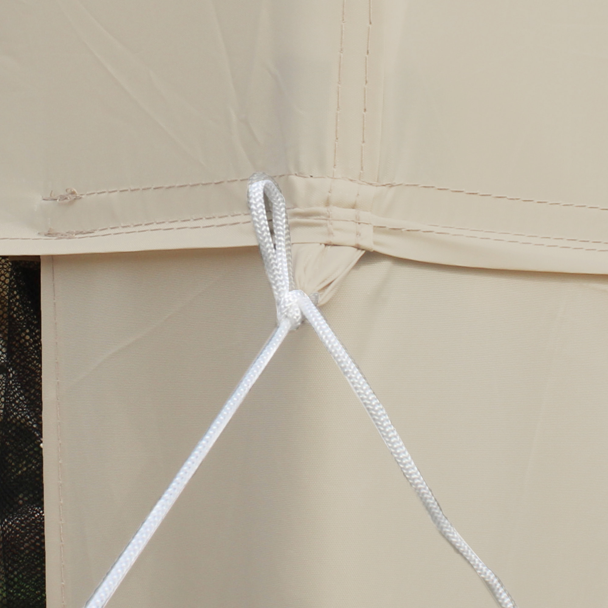 Carpa de Jardín 3x3 m Cenador Desmontable de Exterior Gazebo con 4 Mosquiteras Laterales Techo Doble y Marco Metálico Anti-UV Impermeable Pabellón para Terraza Patio Beige