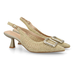 Zapato destalonado elegante tacón medio