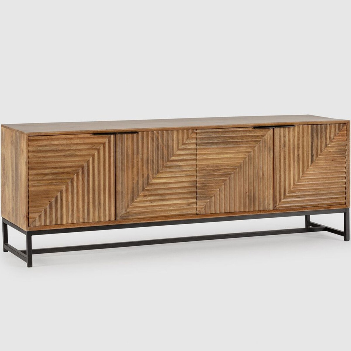 Meuble TV 4 portes en bois de manguier - TAO