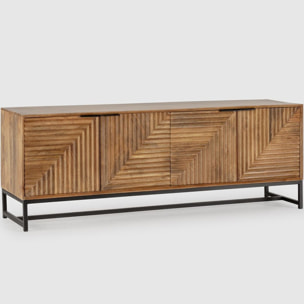 Meuble TV 4 portes en bois de manguier - TAO