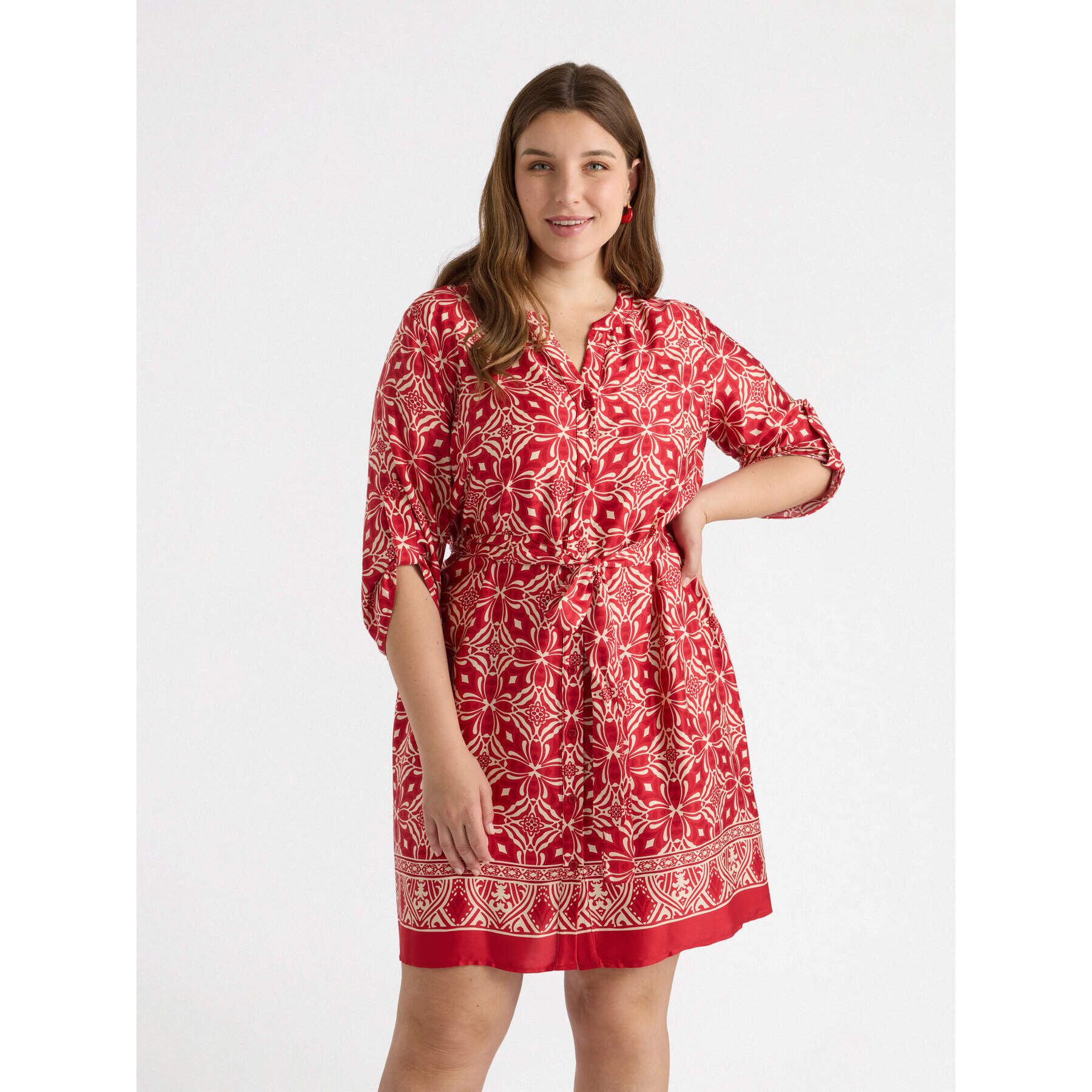 Fiorella Rubino - Vestido con estampado étnico - Rojo