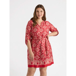 Fiorella Rubino - Vestido con estampado étnico - Rojo