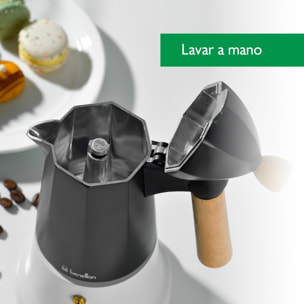 Cafetera de aluminio, 6 tazas, black & white Benetton