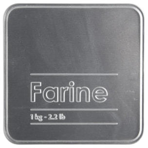 Boîte à farine 1kg métal Noir Black Edition