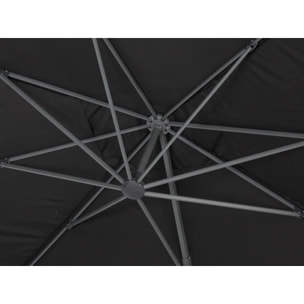 Parasol de jardin déporté en aluminium "Sun 4" - 3 x 4 m - Noir