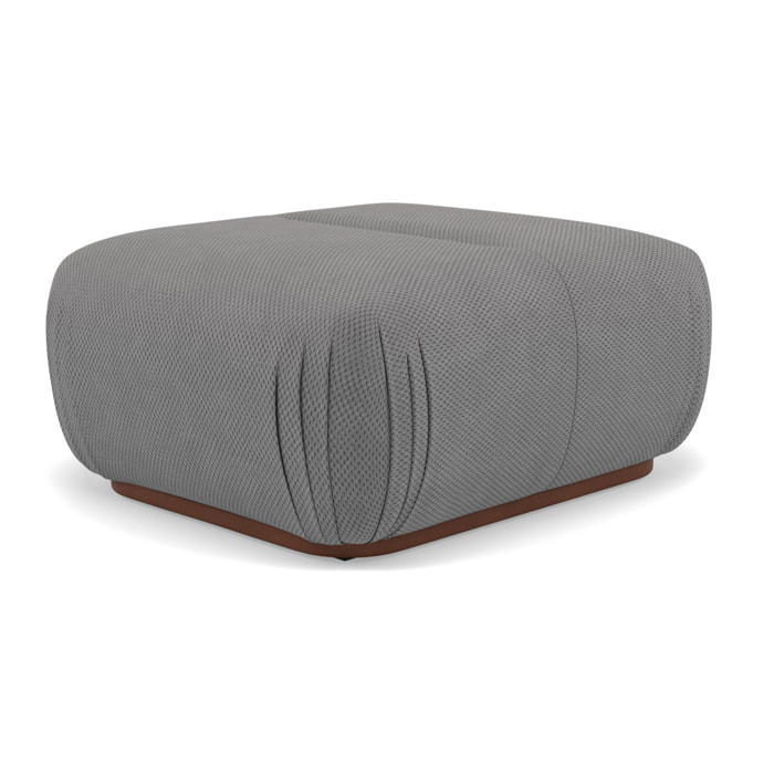 Penelope - pouf en velours texturé - Gris