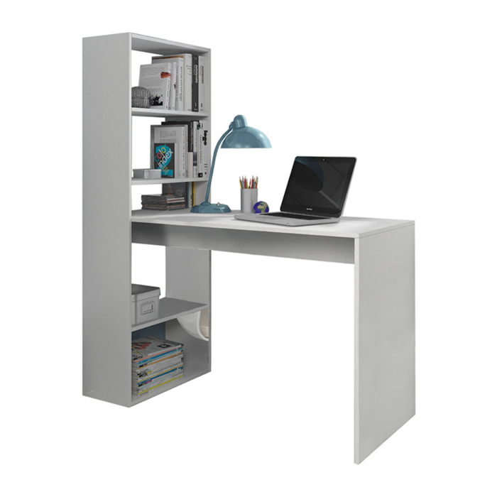 Mesa Escritorio Con Estanteria 144x120x53 Cm Blanco Artik