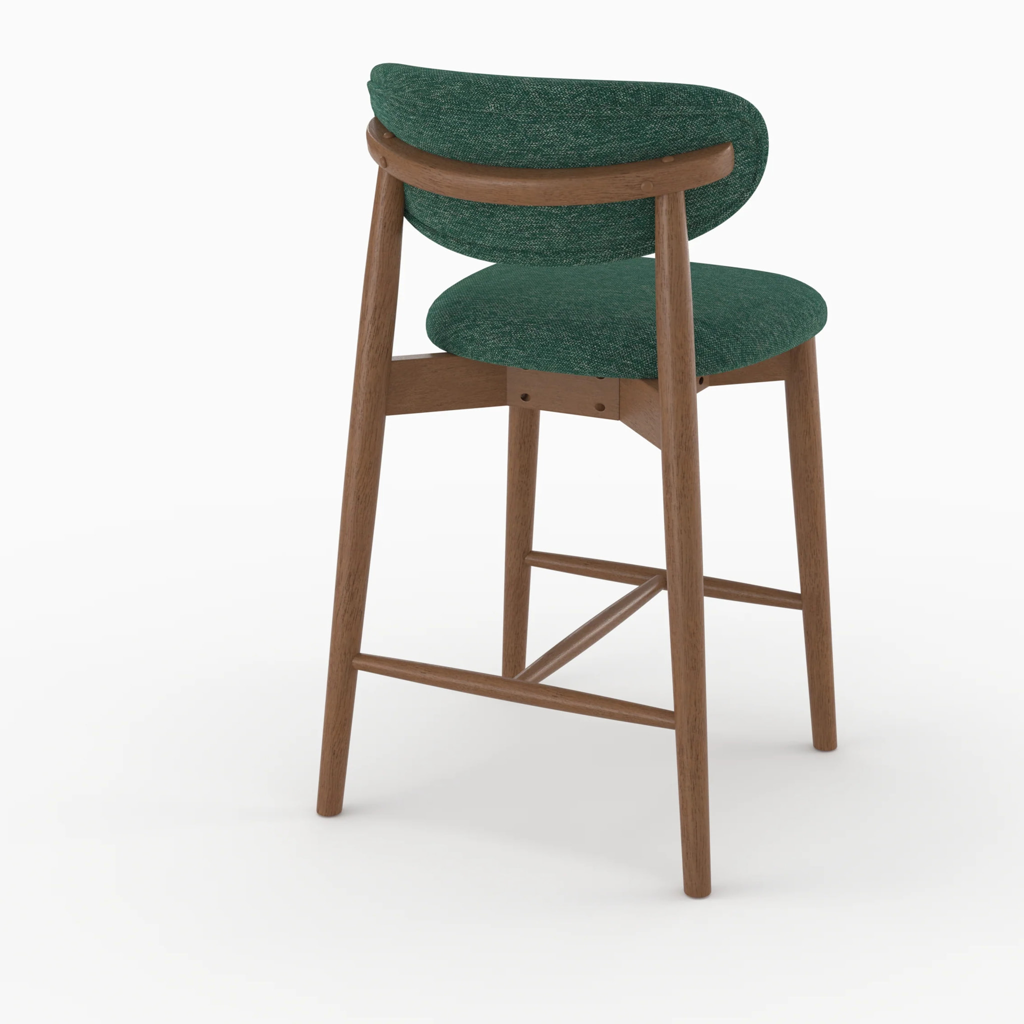 Lot de 2 chaises pour ilot central 64,5 cm en tissu vert sapin - Yuna