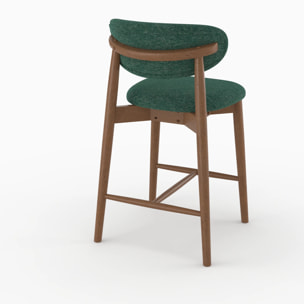 Lot de 2 chaises pour ilot central 64,5 cm en tissu vert sapin - Yuna
