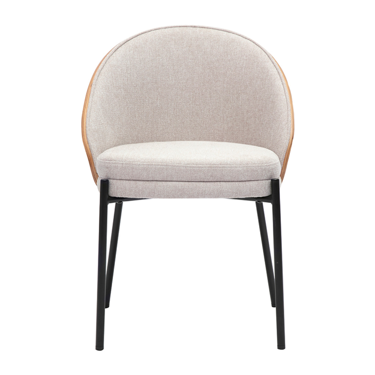 Chaises en tissu effet velours texturé beige, bois clair et métal (lot de 2) TUCSON