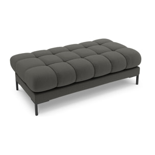 Banc "Bali" 2 places en tissu structurel gris foncé