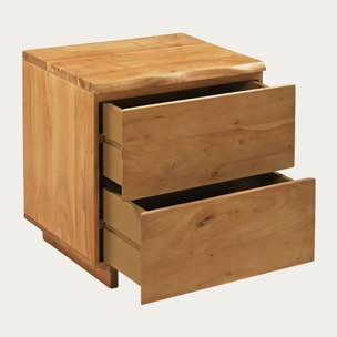 Table de chevet Livenza -bois massif d'acacia-couleur acacia 55 x 60 x 45 cm