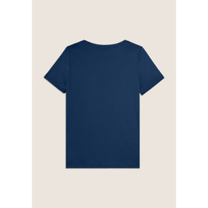 T-shirt in Jersey con Ricami Floreali