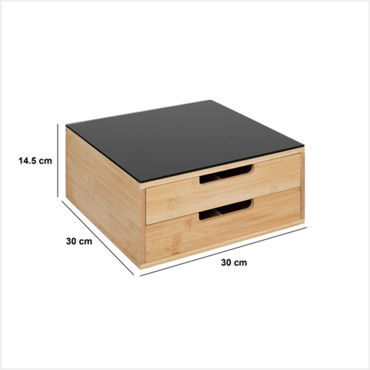 Porte-capsules "BlackBamboo" 2 tiroirs beige