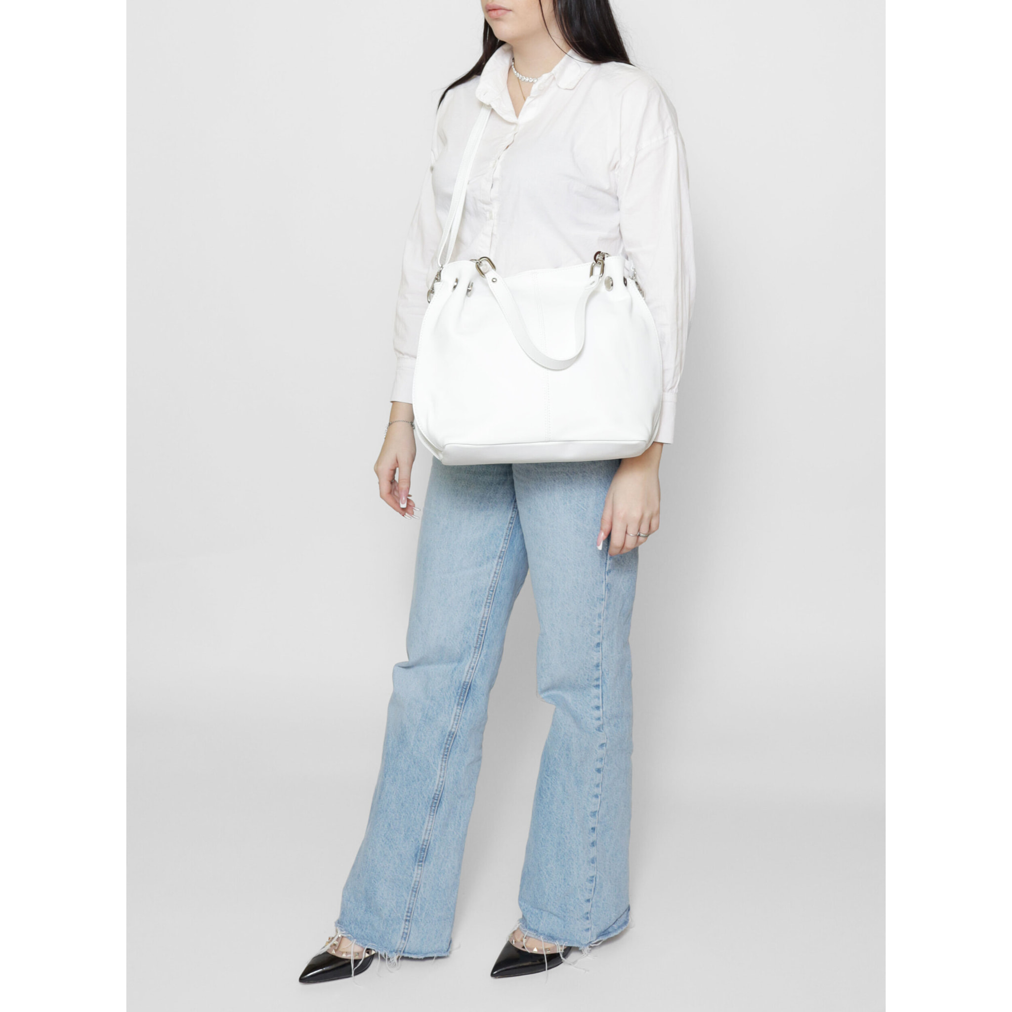 Borsa a mano da donna Made in Italy - Modello Ereba - 100% pelle - 38.0 x 30.0 x 12.0 cm