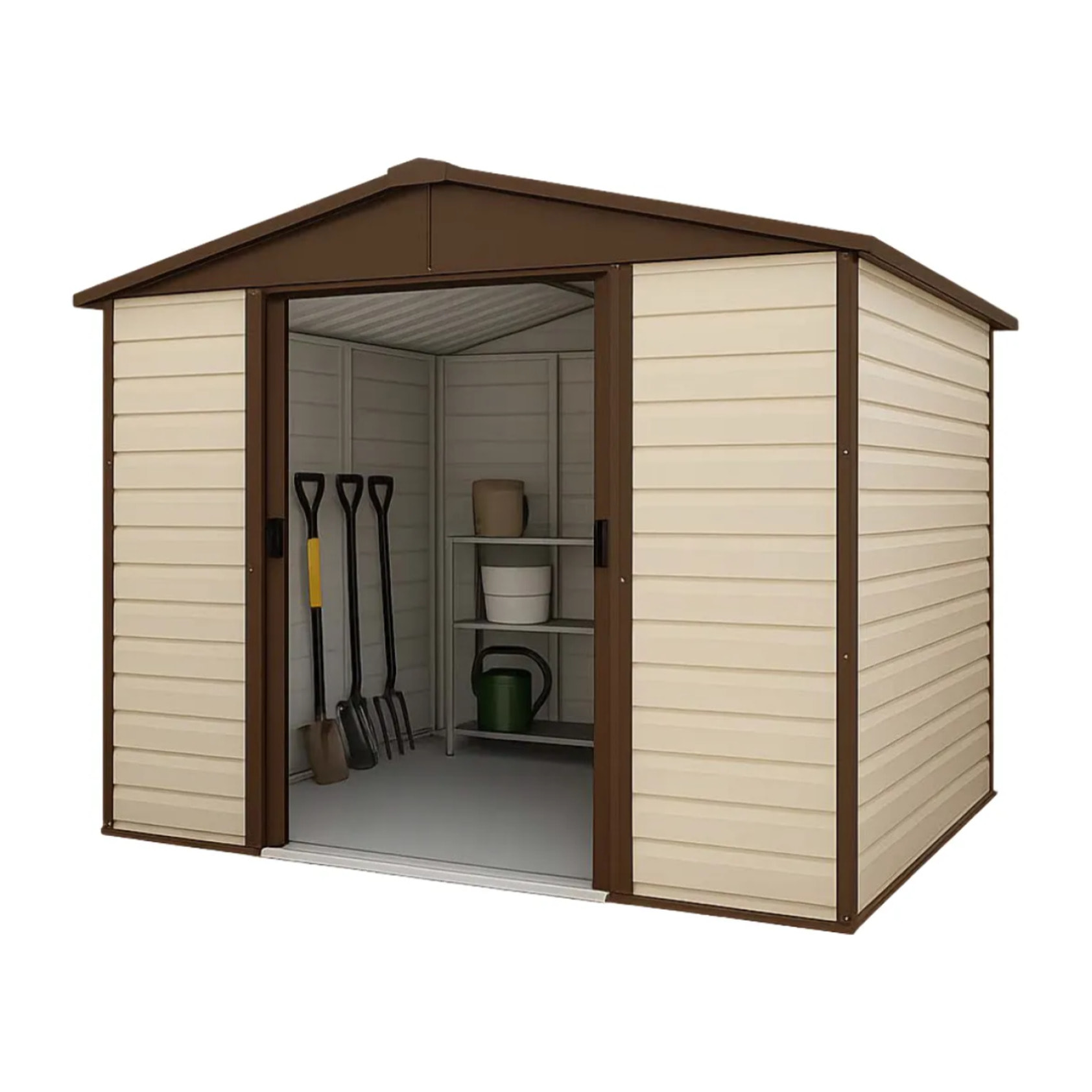 Abri de jardin métal Yardmaster 6,44 m² + kit d'ancrage