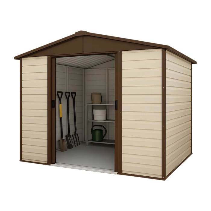Abri de jardin métal Yardmaster 6,44 m² + kit d'ancrage