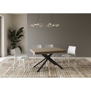 Table extensible 90x140/400 cm Karida taupe pieds anthracite