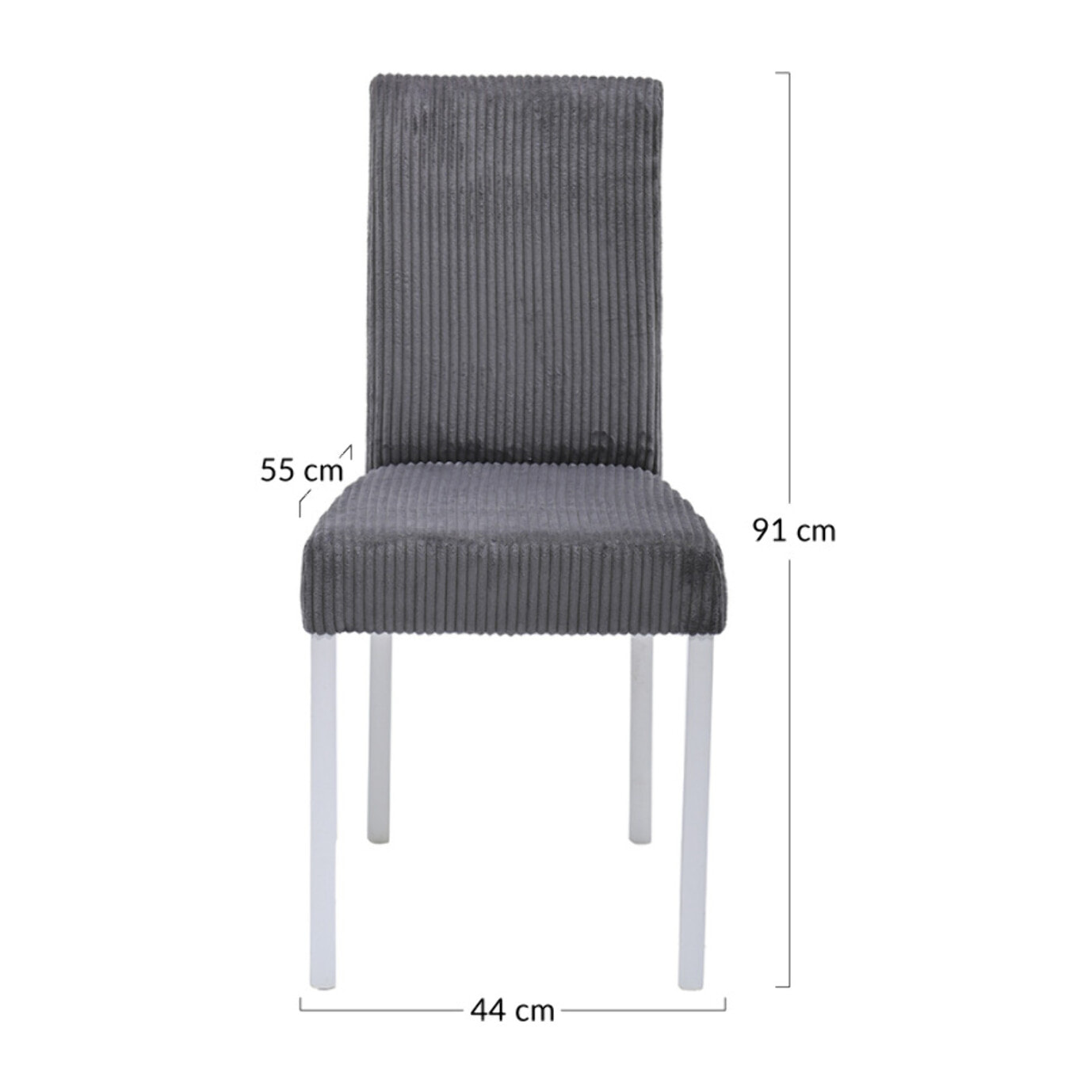 Gemma - lot de 2 chaises - en velours côtelé - Beige