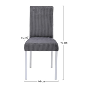 Gemma - lot de 2 chaises - en velours côtelé - Beige