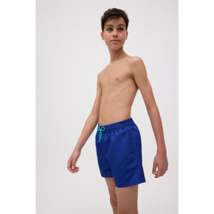 Costume da bagno corto da ragazzo in tinta unita blu scuro