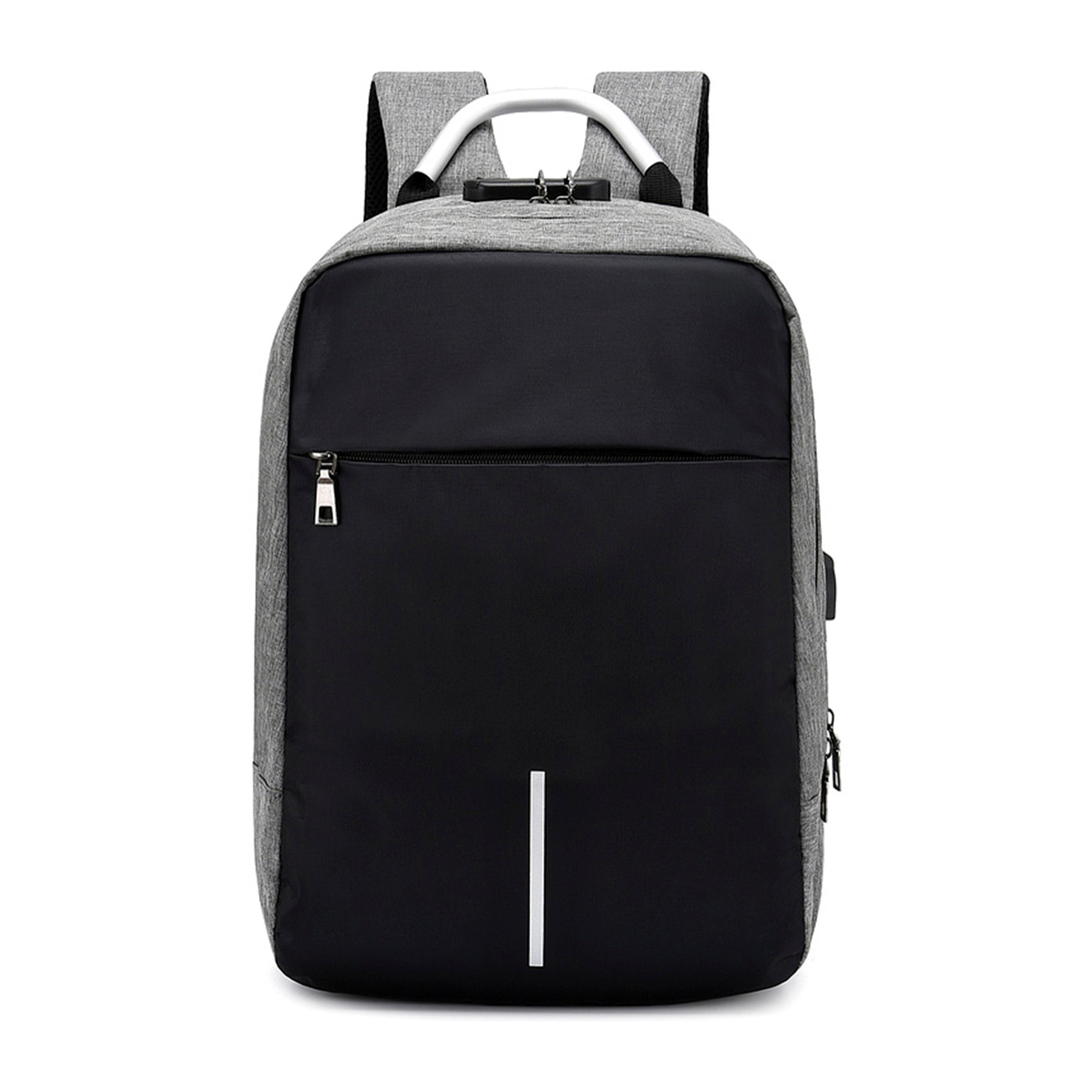 Zaino multiscomparto, porta laptop 13,3". Strato impermeabile. Chiusura con cerniera. Presa USB esterna.