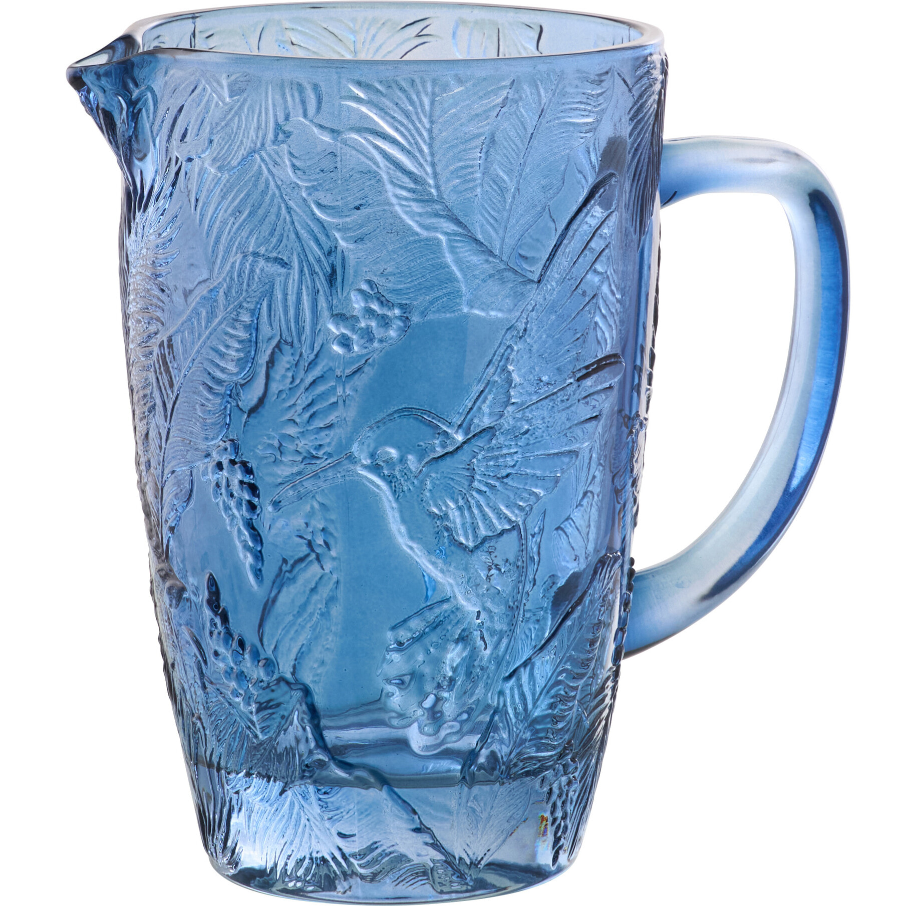 J-Line Carafe Oiseaux - verre - bleu